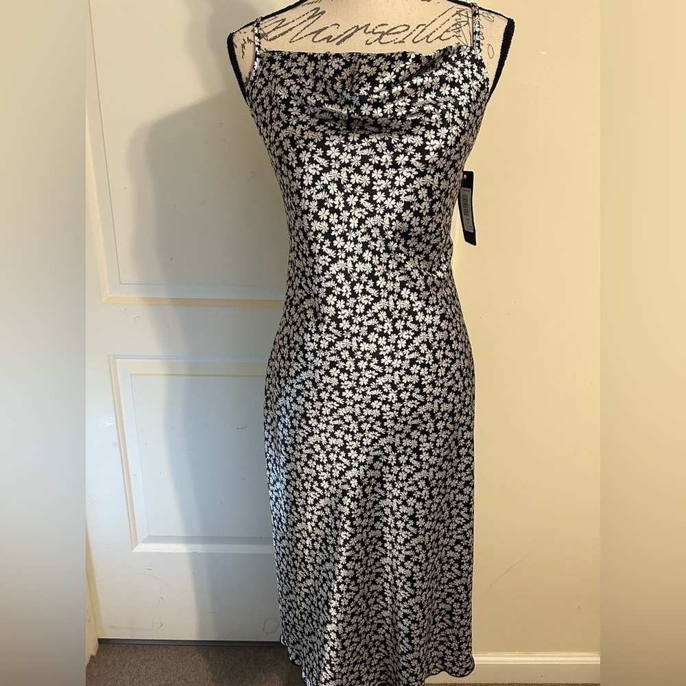 Bebe Elegant Black and Silver Slip Dress - Picture 2 of 5